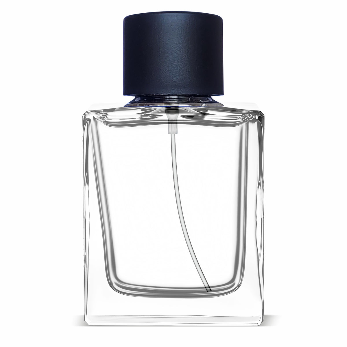 [ZMS07] Transparent Glass Perfume Bottle With Simple Black Cap 50ml