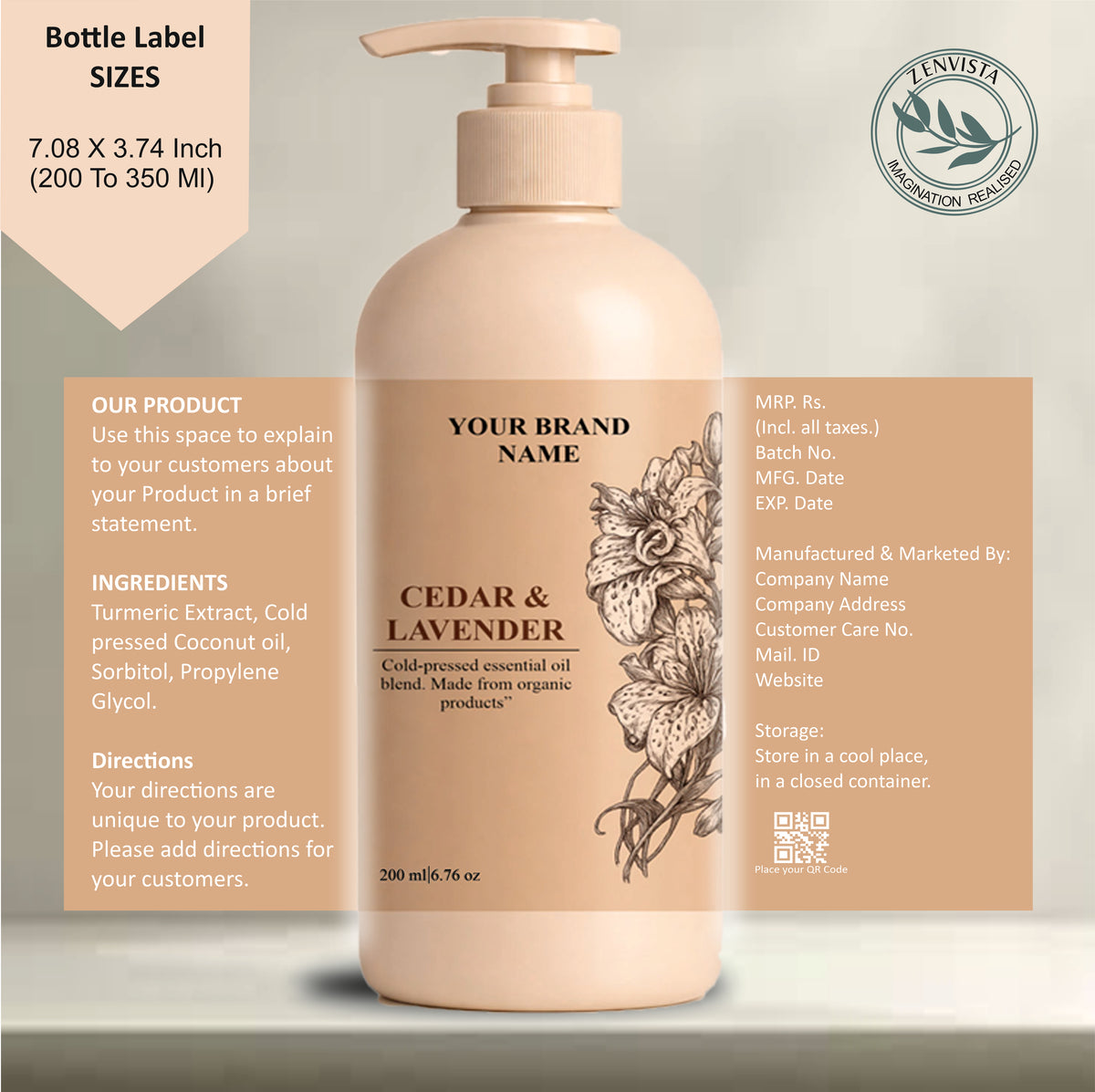 Product Label Template Editable Cosmetic Label Template Skin Care Labe ...