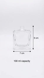 Load image into Gallery viewer, [ZMS89] Transparent Perfume U-Cut  Bottle With Silver Cap - 100ml
