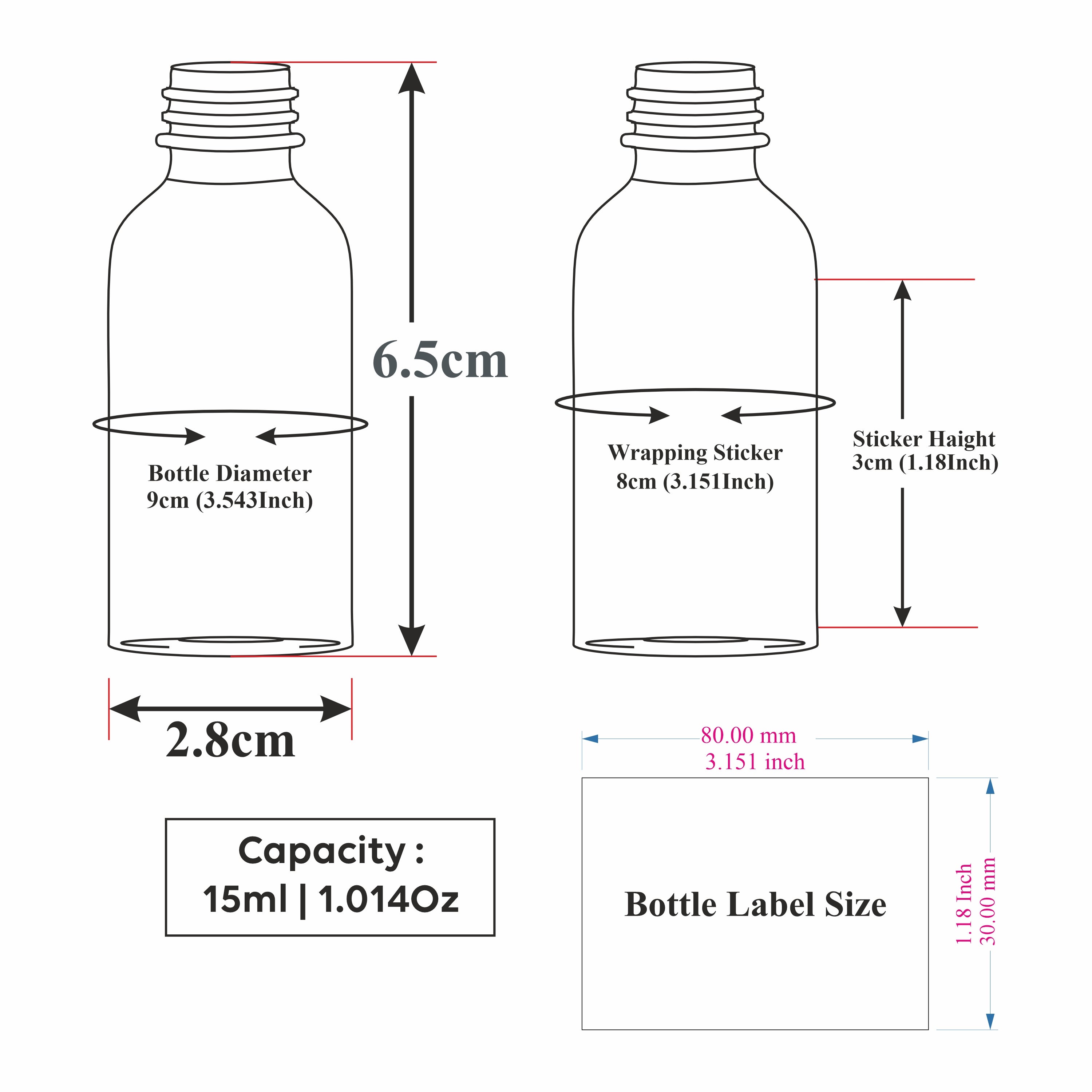 Transparent Glass Bottle With silver Plated Dropper [ZMG07]