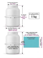 Load image into Gallery viewer, [ZMJ13] Micra Jar with White &amp; Silver Cap- 250gm, 500gm, 600gm &amp; 1kg
