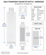 Load image into Gallery viewer, [ZMT22] Transparent Square Bottle With Black Dispenser Pump - 200ml
