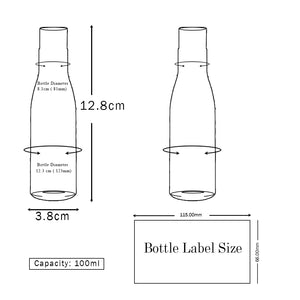 ( ZMW97) Milky White Asta Bottle with White Kettle Cap 100ML, 200ml