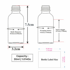 Transparent Glass Bottle With Golden Plated Dropper| 15ml, 25ml, 30ml [ZMG08]