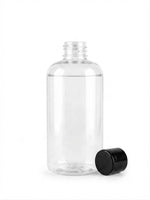 Load image into Gallery viewer, [ZMT137] Transparent Boston Clear Round Bottle With Black Flip Top Cap  100 ml , 200 ml &amp; 300 ml
