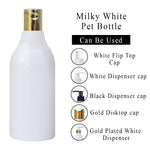 Load image into Gallery viewer, (ZMW95) White Milky Pet Bottle With Gold Flip Top cap  Capacity 300ml
