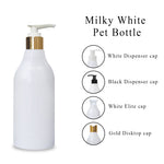 Load image into Gallery viewer, (ZMW93) MILKY WHITE BOTTLE WITH GOLD PLATED DISPENSER PUMP 300ml
