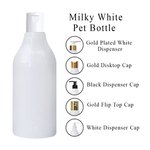 ( ZMW96) Milky White Pet Bottle with White Fliptop Cap 300ml