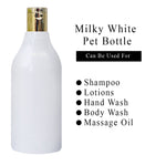 Load image into Gallery viewer, (ZMW95) White Milky Pet Bottle With Gold Flip Top cap  Capacity 300ml
