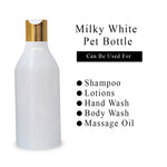 Load image into Gallery viewer, ( ZMW92 ) MILKY WHITE BOTTLE WITH GOLD PLATED DISKTOP CAP - 300ML
