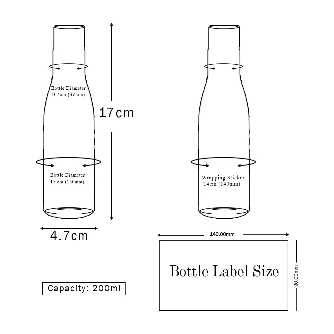 ( ZMW97) Milky White Asta Bottle with White Kettle Cap 100ML, 200ml