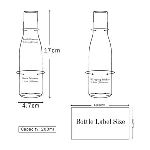 ( ZMW97) Milky White Asta Bottle with White Kettle Cap 100ML, 200ml