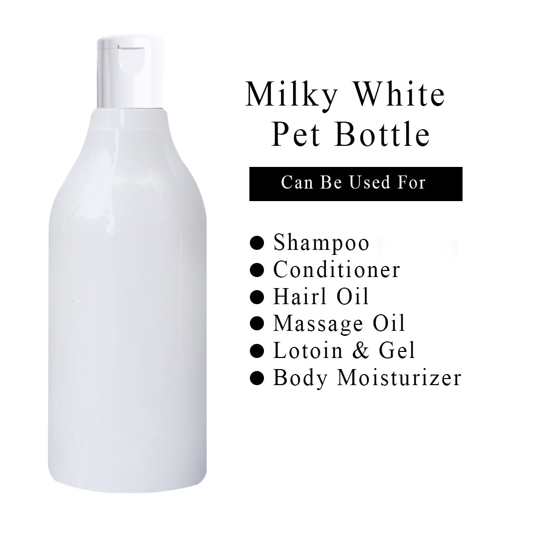 ( ZMW96) Milky White Pet Bottle with White Fliptop Cap 300ml