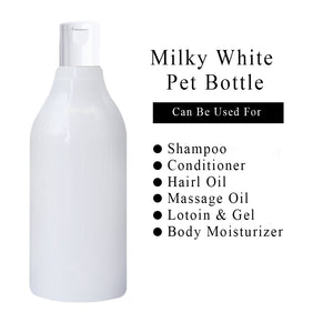 ( ZMW96) Milky White Pet Bottle with White Fliptop Cap 300ml