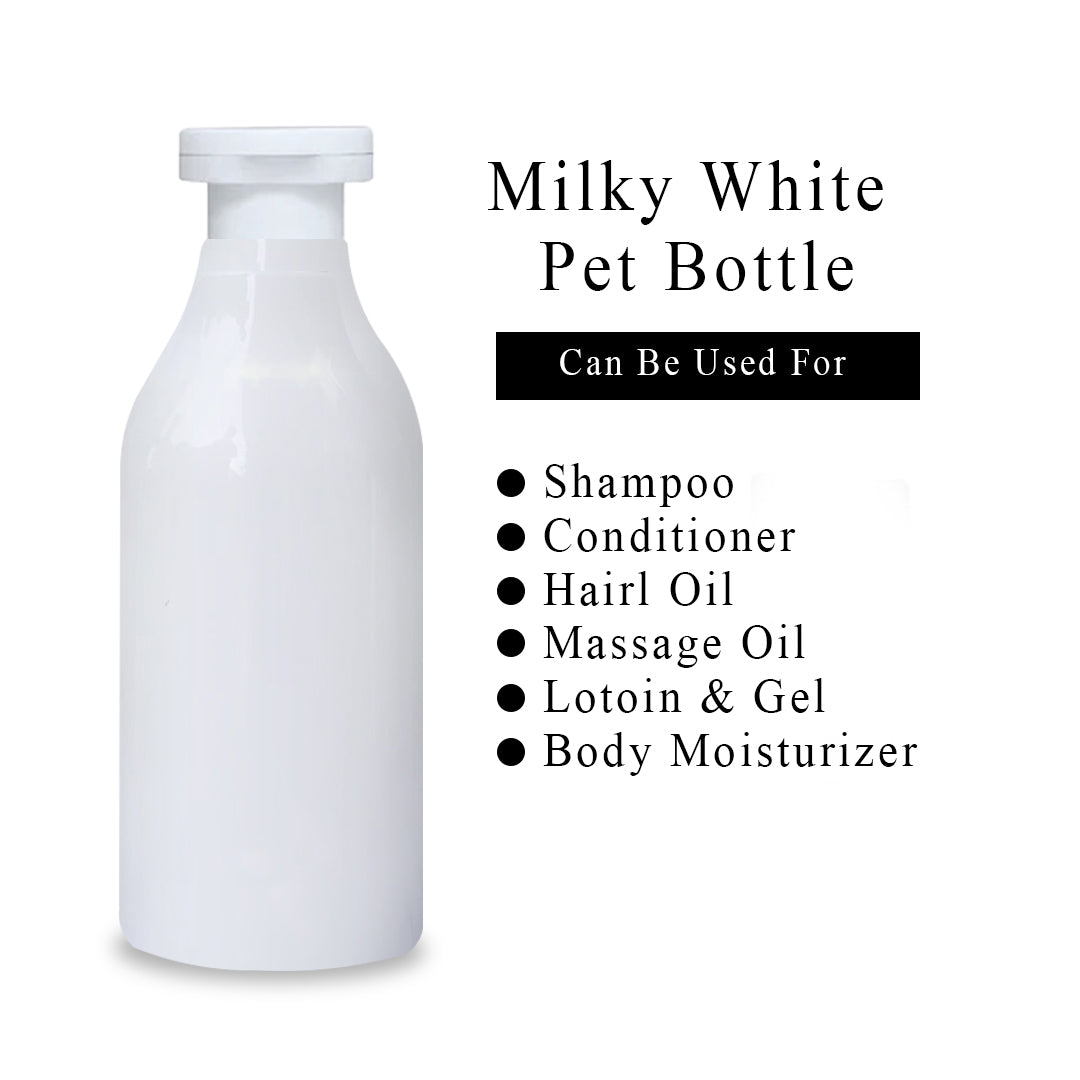 ( ZMW91 ) MILKY WHITE BOTTLE WITH ELITE FLIPTOP CAP - 300ML