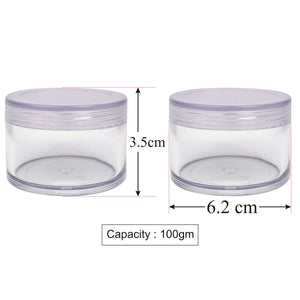 Acrylic Jar With Transparent  Lid  For Lip Balm, Cream, Scrub-8gm, 15gm, 50gm & 100 gm [ZMJ05]