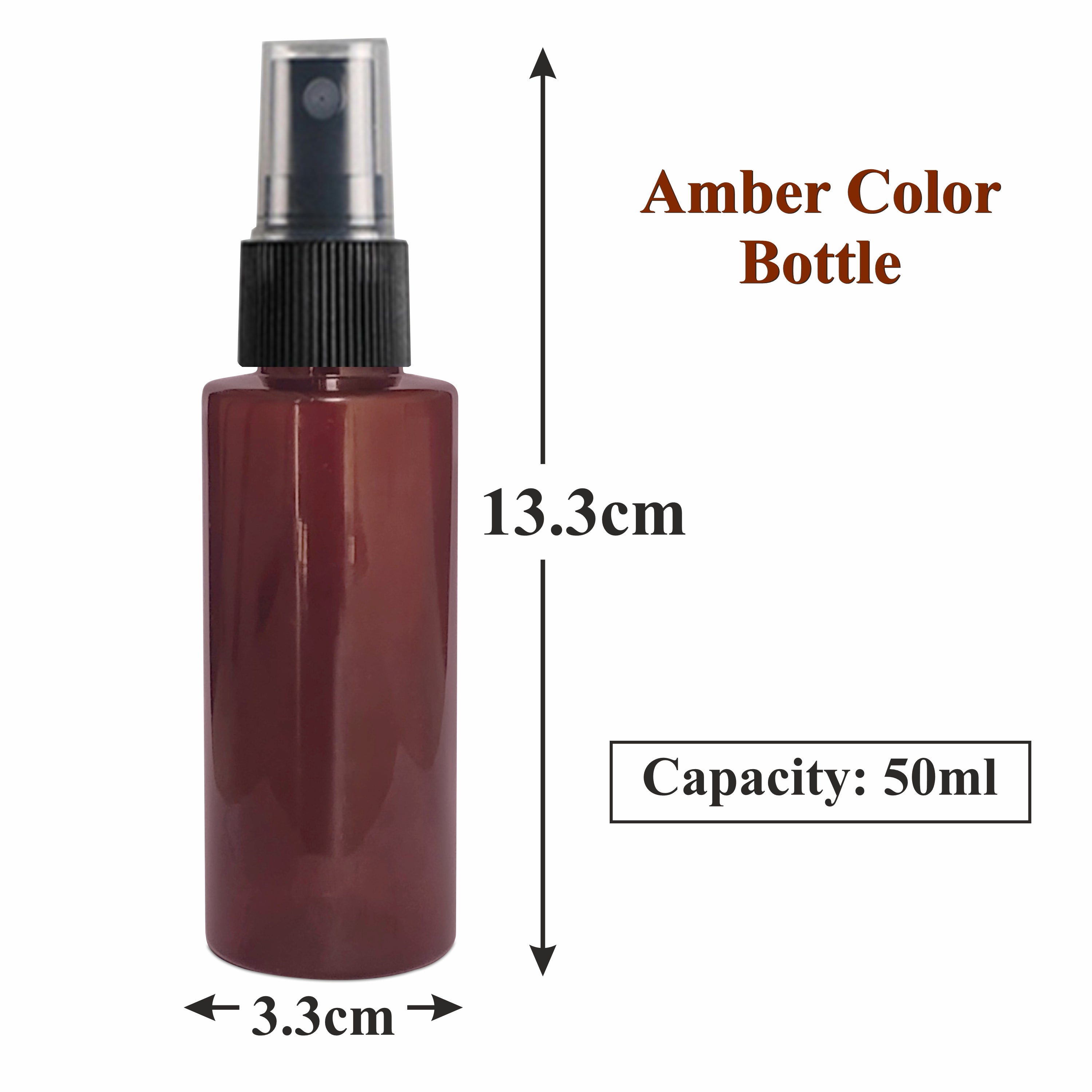 ZMA32 | PREMIUM AMBER COLOR PET BOTTLE WITH BLACK SPRAY PUMP | 50ML, 100ML & 200ML