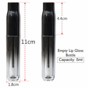 Black Gradient Transparent Lip Gloss/ Lip Stick Tube Black Color Cap- 5ml [ZMG88]