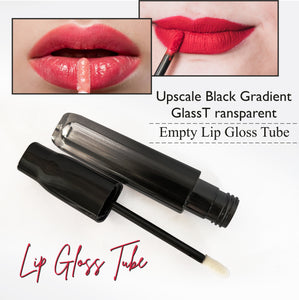 Black Gradient Transparent Lip Gloss/ Lip Stick Tube Black Color Cap- 5ml [ZMG88]