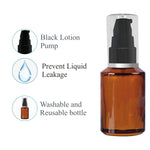 Load image into Gallery viewer, Amber Color Glass Bottle With Black Lotion Pump- 25ml,30ml  [ZMG14]
