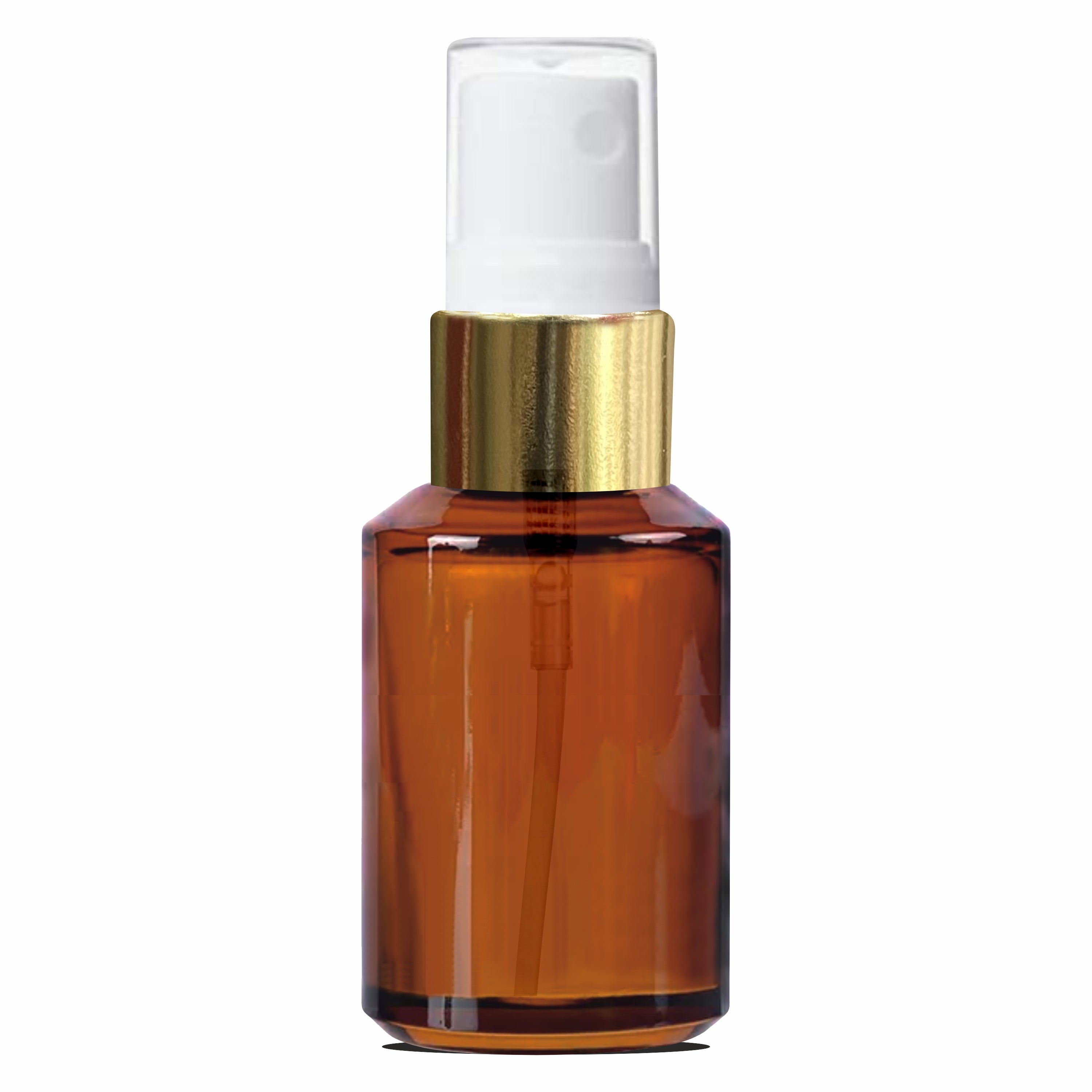 Amber Color Glass Bottle With White Mist Pump For Toner, Serum, Rose Water- 25ml, 30ml [ZMG17]