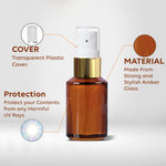 Load image into Gallery viewer, Amber Color Glass Bottle With White Mist Pump For Toner, Serum, Rose Water- 25ml, 30ml [ZMG17]

