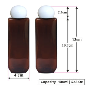 Amber Color  Bottle With White Dome Cap-100ML & 200ml [ZMA02]