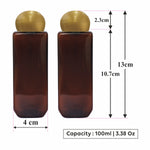 Load image into Gallery viewer, Amber Color Bottle With Golden Dome Cap For Shampoo, Hair Oil, Body Wash-100ml, 200ml [ZMA03]
