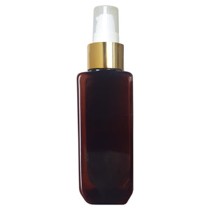 ||Zenvista Packaging|| Amber Color Pet Bottle With Gold Plated Lotion Pump [ZMA05] Capacity-100ml, 200ml