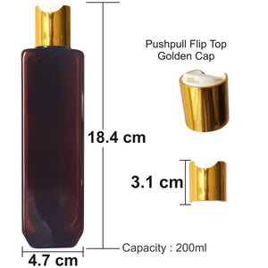 Amber Color Bottle With Golden Disk Top Cap-100ml & 200ml [ZMA09]