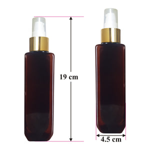 ||Zenvista Packaging|| Amber Color Pet Bottle With Gold Plated Lotion Pump [ZMA05] Capacity-100ml, 200ml