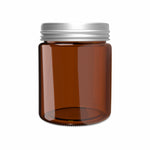 Load image into Gallery viewer, Amber Color Transparent glass Jar with silver Color Tin airtight lid || 100gm ||ZMJ43||

