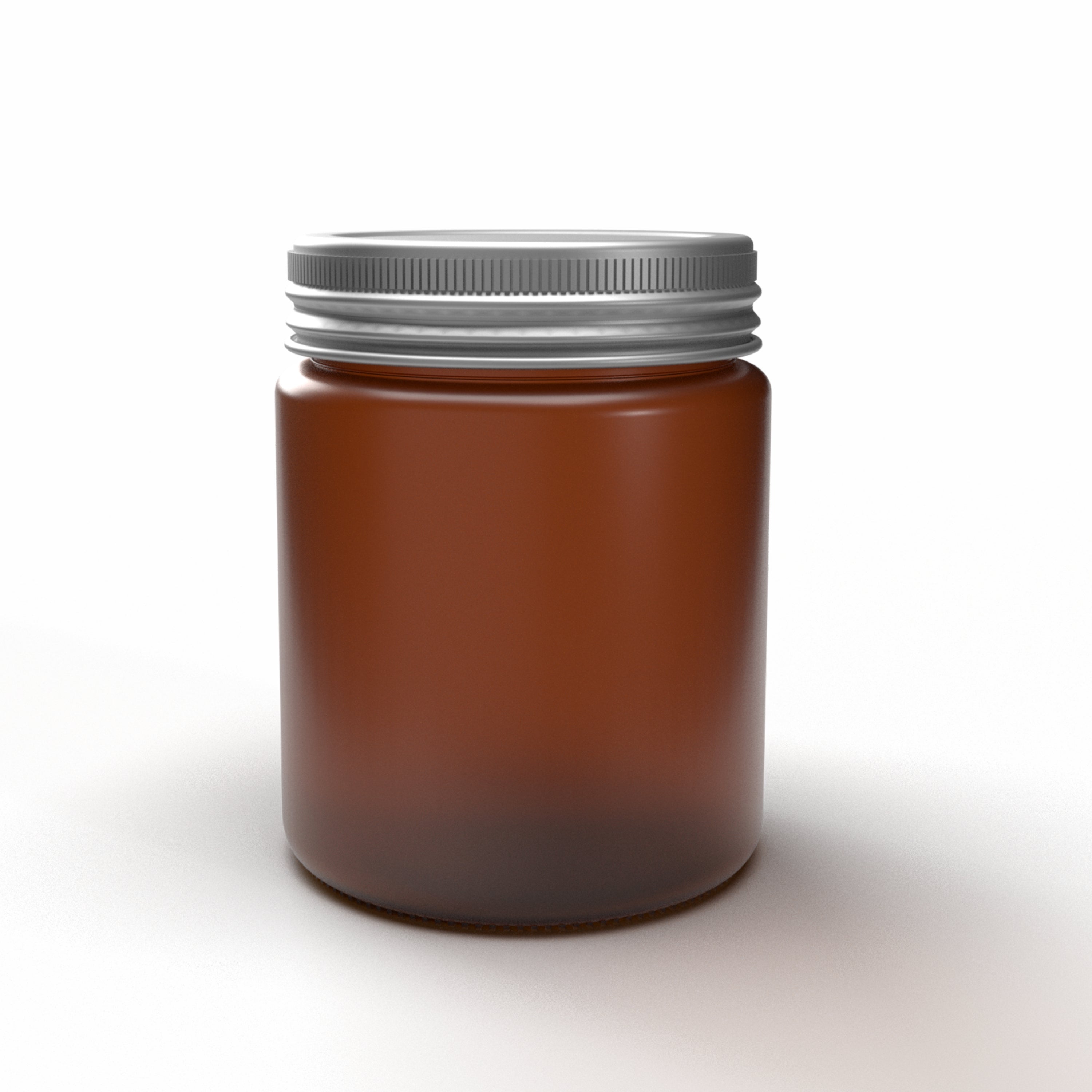 Amber Color Frosted glass Jar with Silver Color Tin airtight lid || 100gm ||ZMJ45||