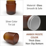 Load image into Gallery viewer, Amber Color Frosted glass Jar with Silver Color Tin airtight lid || 100gm ||ZMJ45||
