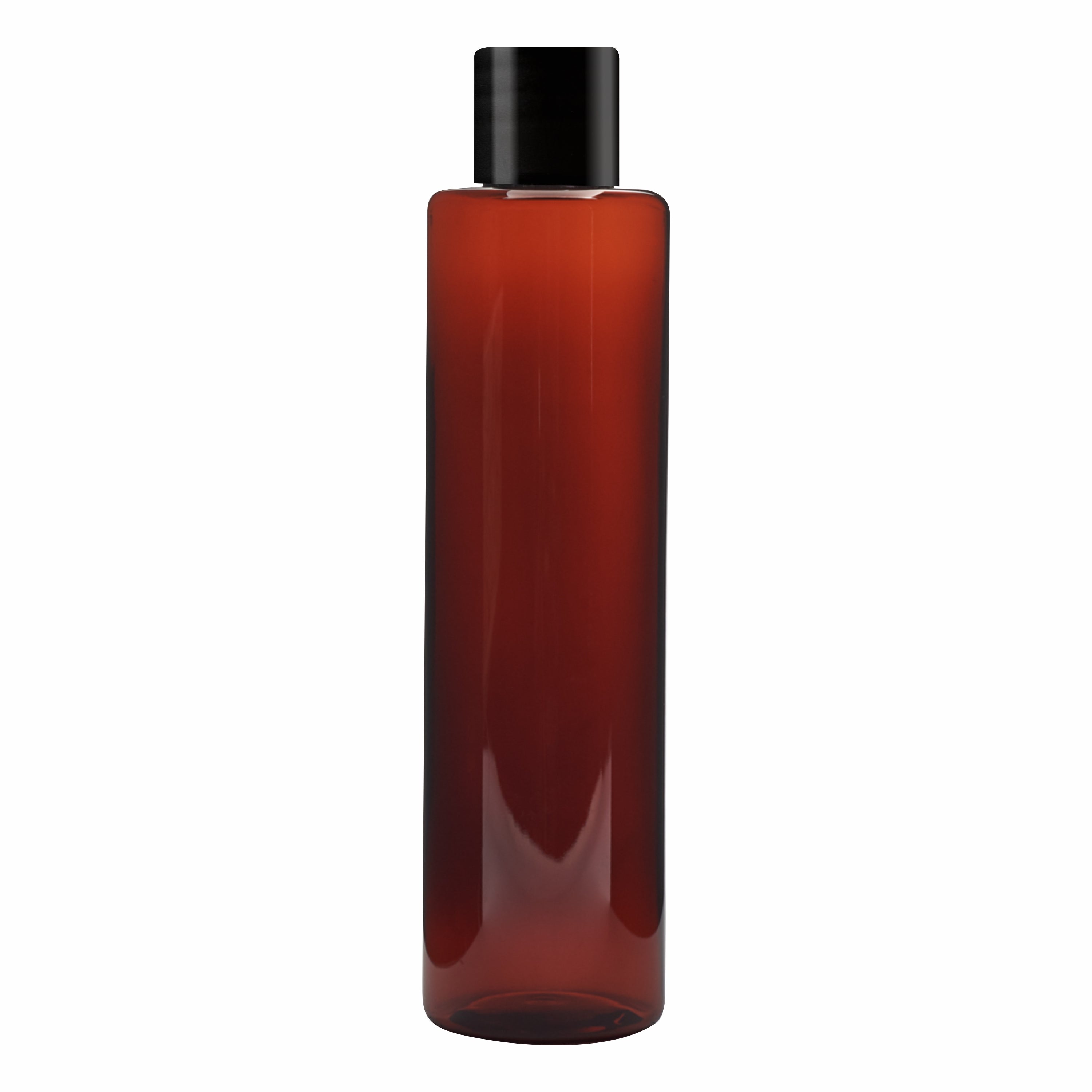 ZMA24| AMBER COLOR ROUND BOTTLE WITH BLACK SCREW CAP Available Size:  50ml,100ml