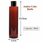 Load image into Gallery viewer, ZMA24| AMBER COLOR ROUND BOTTLE WITH BLACK SCREW CAP Available Size:  50ml,100ml

