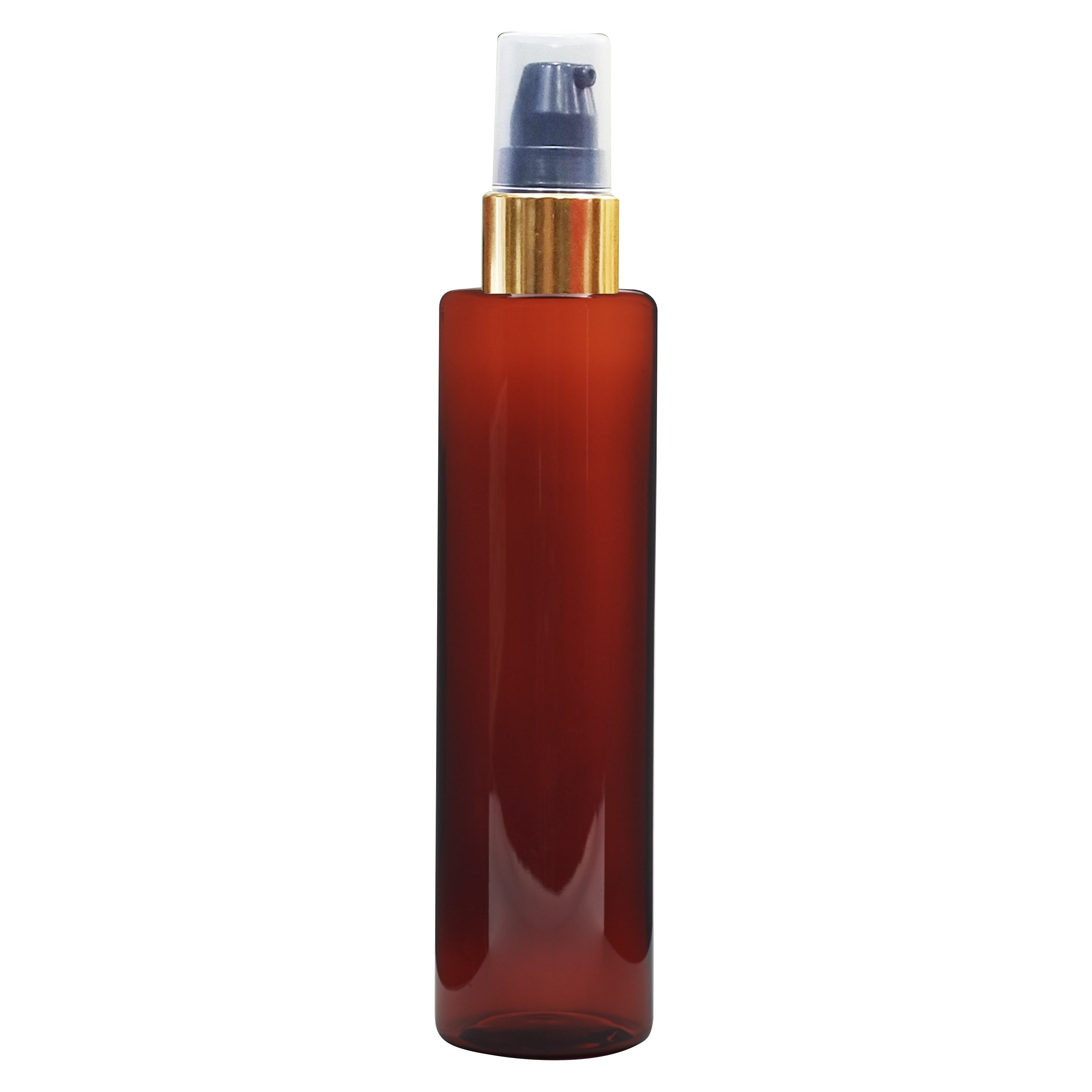Amber Color Premium Empty Bottle with Golden Black Lotion Pump 100ML & 200ML [ZMA16]