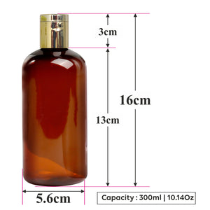 Amber Color Bottle With Flip Top Cap- 300ml [ZMA12]