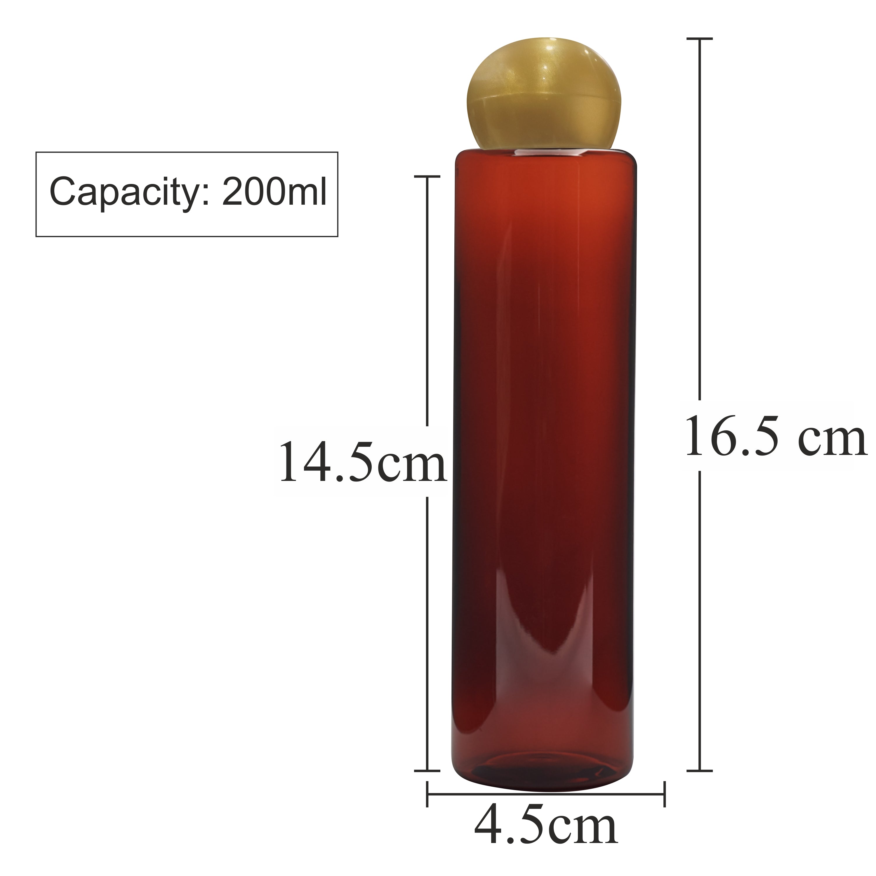 Amber Color Premium Bottles With Golden Dom Cap 200 ML [ZMA21]