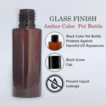 Load image into Gallery viewer, ZMA24| AMBER COLOR ROUND BOTTLE WITH BLACK SCREW CAP Available Size:  50ml,100ml
