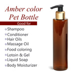 Load image into Gallery viewer, Amber Color Premium Empty Bottles with Metalized Golden Black Dispenser Pump  200 ML [ZMA19]
