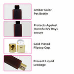 Load image into Gallery viewer, ZMA27 | PREMIUM AMBER COLOR BOTTLE WITH GOLD MATELIZED FLIP TOP CAP | 100ML &amp; 200ML
