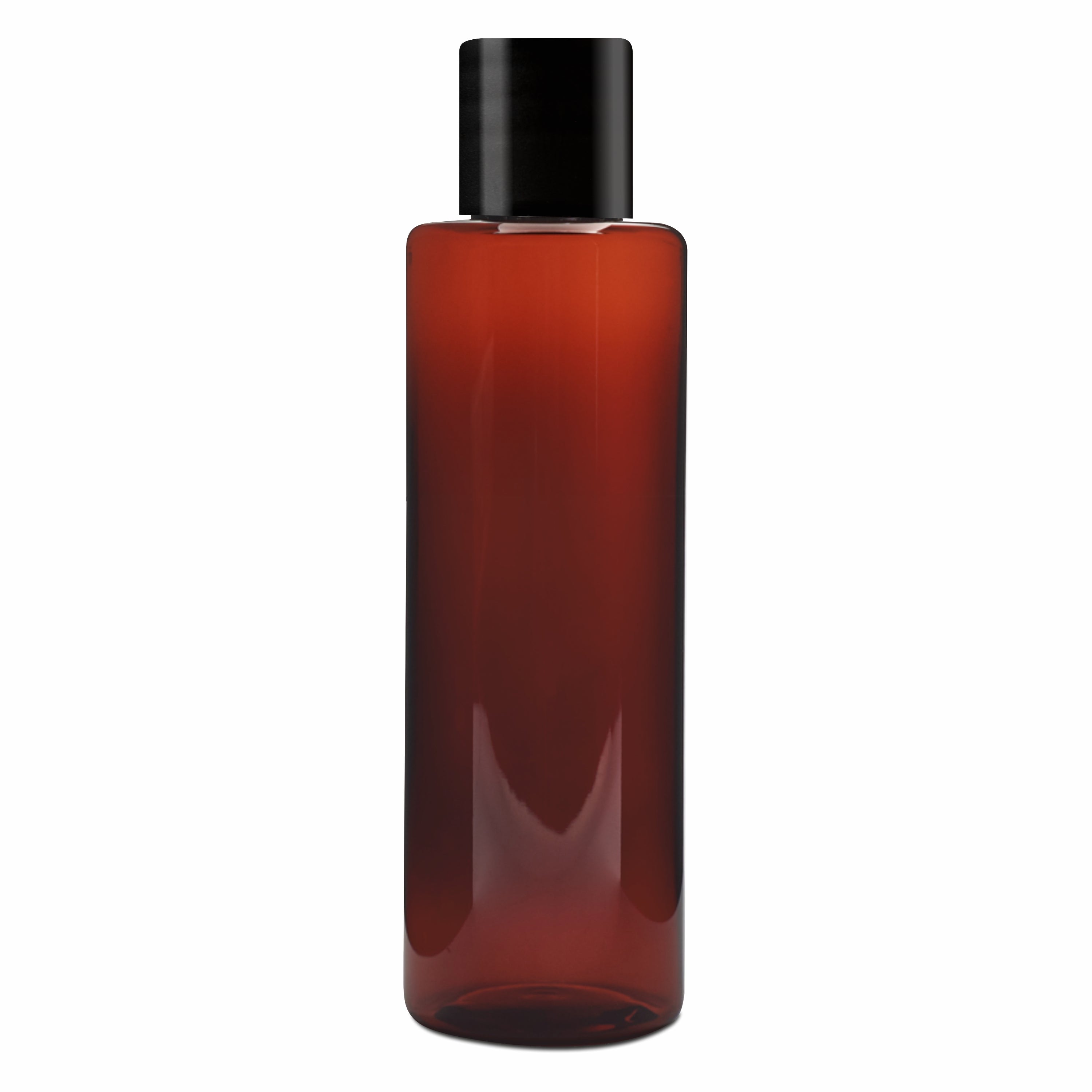 ZMA24| AMBER COLOR ROUND BOTTLE WITH BLACK SCREW CAP Available Size:  50ml,100ml