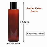Load image into Gallery viewer, ZMA24| AMBER COLOR ROUND BOTTLE WITH BLACK SCREW CAP Available Size:  50ml,100ml
