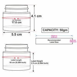 Amber Glass Jar with Gold Lid For Cream, Scrub, Lip Balm, Body Lotion-50 Gm | 30gm [ZMJ56]