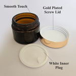 Load image into Gallery viewer, Amber Glass Jar with Gold Lid For Cream, Scrub, Lip Balm, Body Lotion-50 Gm | 30gm [ZMJ56]

