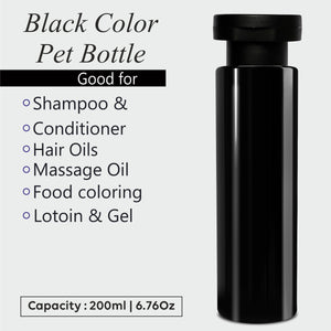 |ZMK45| BLACK COLOR BOTTLE WITH BLACK ELITE FLIPTOP CAP Available Size: 100mL & 200ml