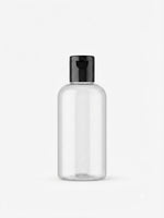 Load image into Gallery viewer, A clear plastic bottle with a black flip-top cap. 
