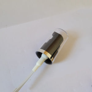 [ZMPC10] Black Color AS Lotion Pump with Beautiful Silver Streak Transparent Cap- 20mm & 24mm Neck