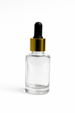 Load image into Gallery viewer, [ZMG167] Glass Round Rectangle Bottle With Shiny Gold Black Dropper 25-30ml
